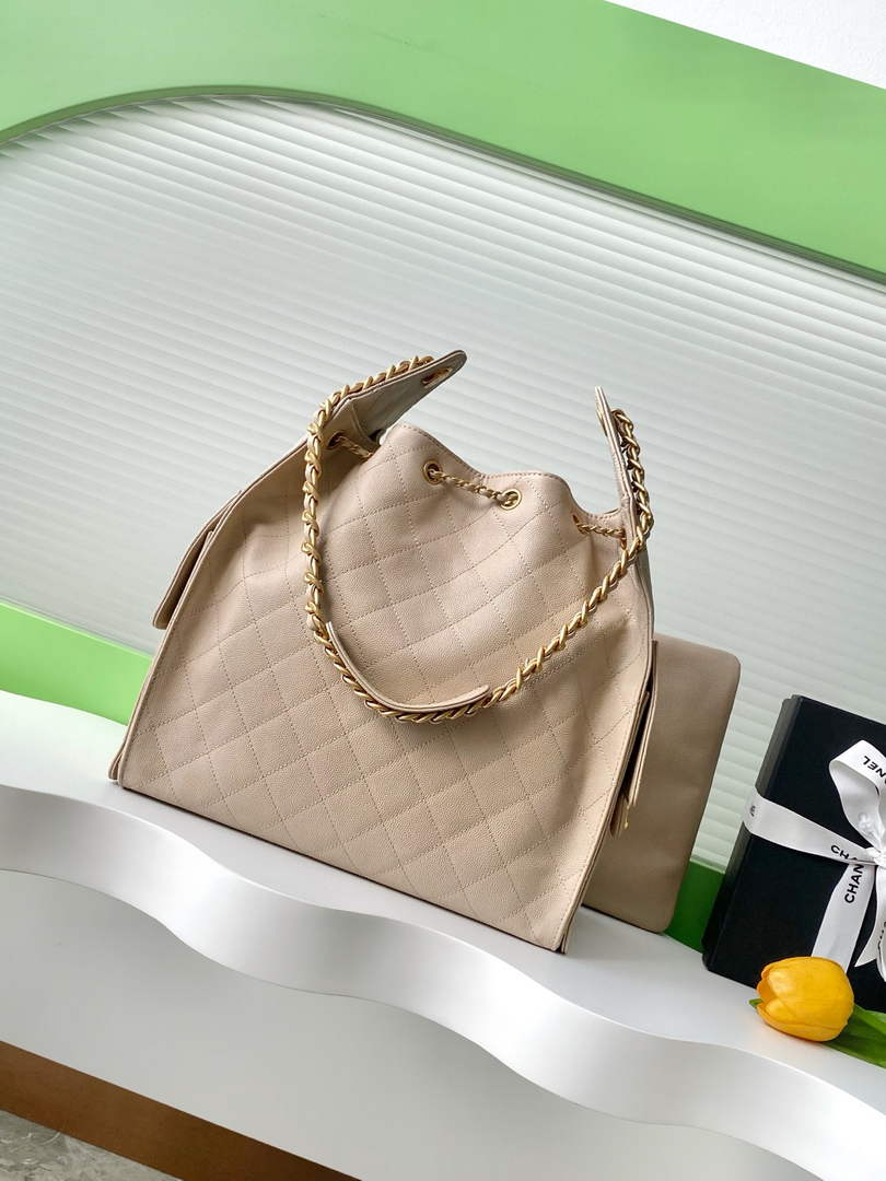 Chanel 25 Medium Hobo Bag, AS5311 Grained Calfskin Apricot - Default Title - View 3