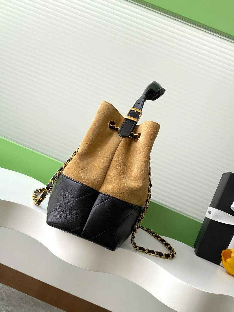Chanel 25 Shopping Bag - Black Suede Calfskin - AS5657
