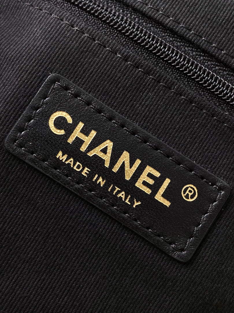 Chanel 25 Shopping Bag - Black Suede Calfskin - AS5657