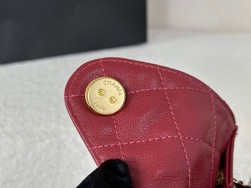 Chanel 25 small handbag, AS5293 Grained Calfskin Wine Red - Default Title - View 7