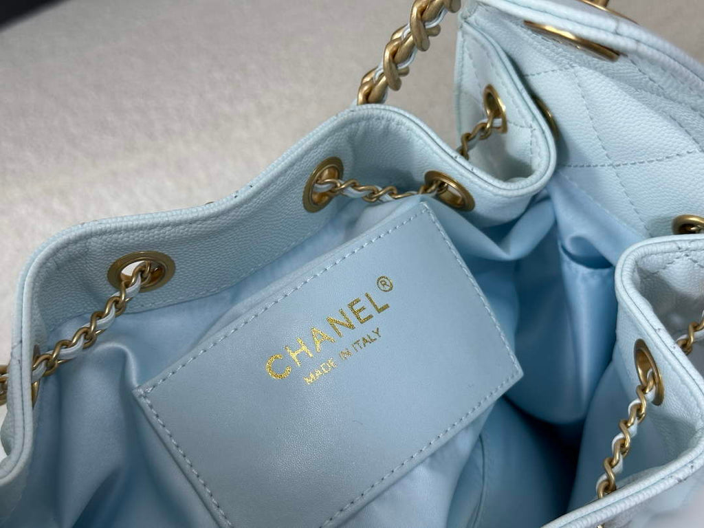 Chanel 25 small handbag, AS5293 Grained Calfskin Blue - Default Title - View 9