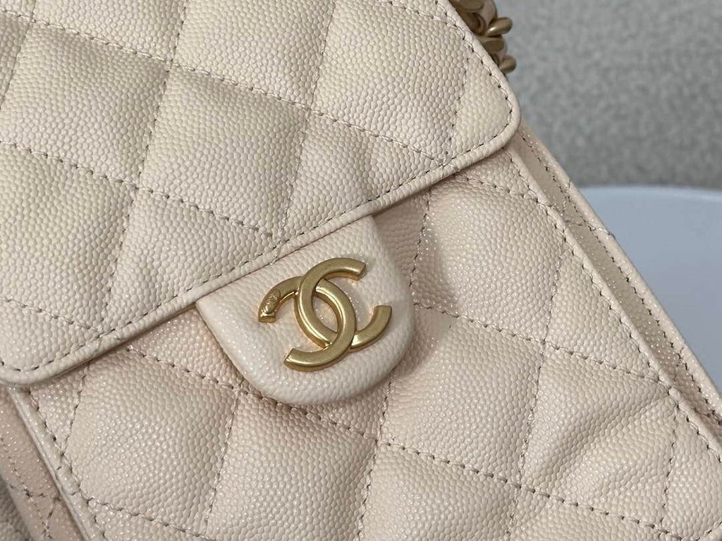 Chanel 25 small handbag, AS5293 Grained Calfskin Apricot - Default Title - View 4