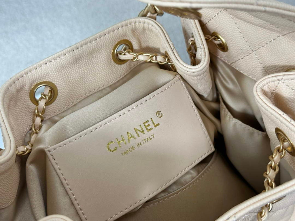 Chanel 25 small handbag, AS5293 Grained Calfskin Apricot - Default Title - View 9