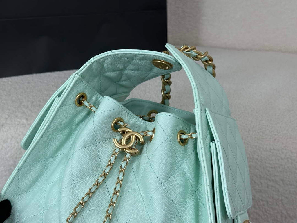 Chanel 25 small handbag, AS5293 Grained Calfskin Green - Default Title - View 5