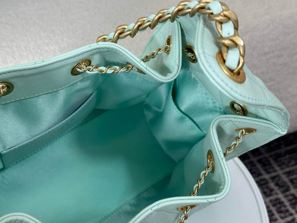 Chanel 25 small handbag, AS5293 Grained Calfskin Green - Default Title - View 8
