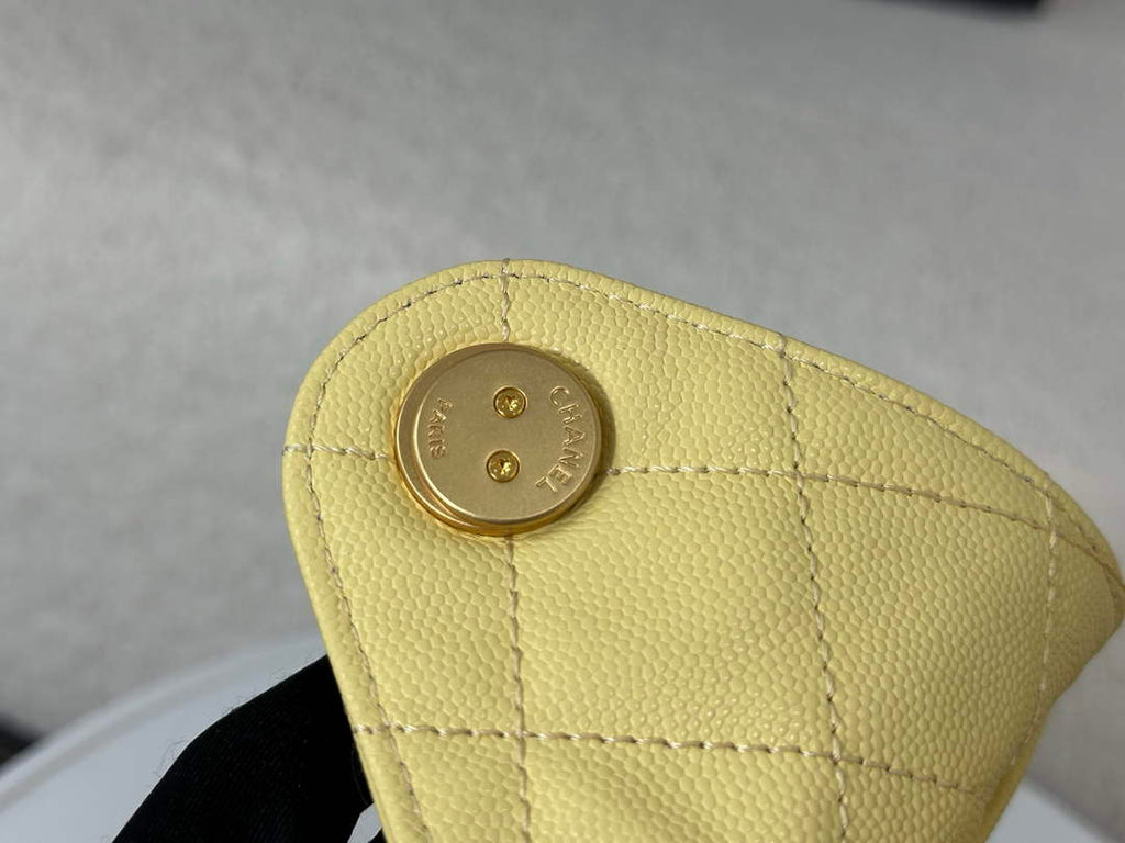 Chanel 25 small handbag, AS5293 Grained Calfskin Yellow - Default Title - View 7