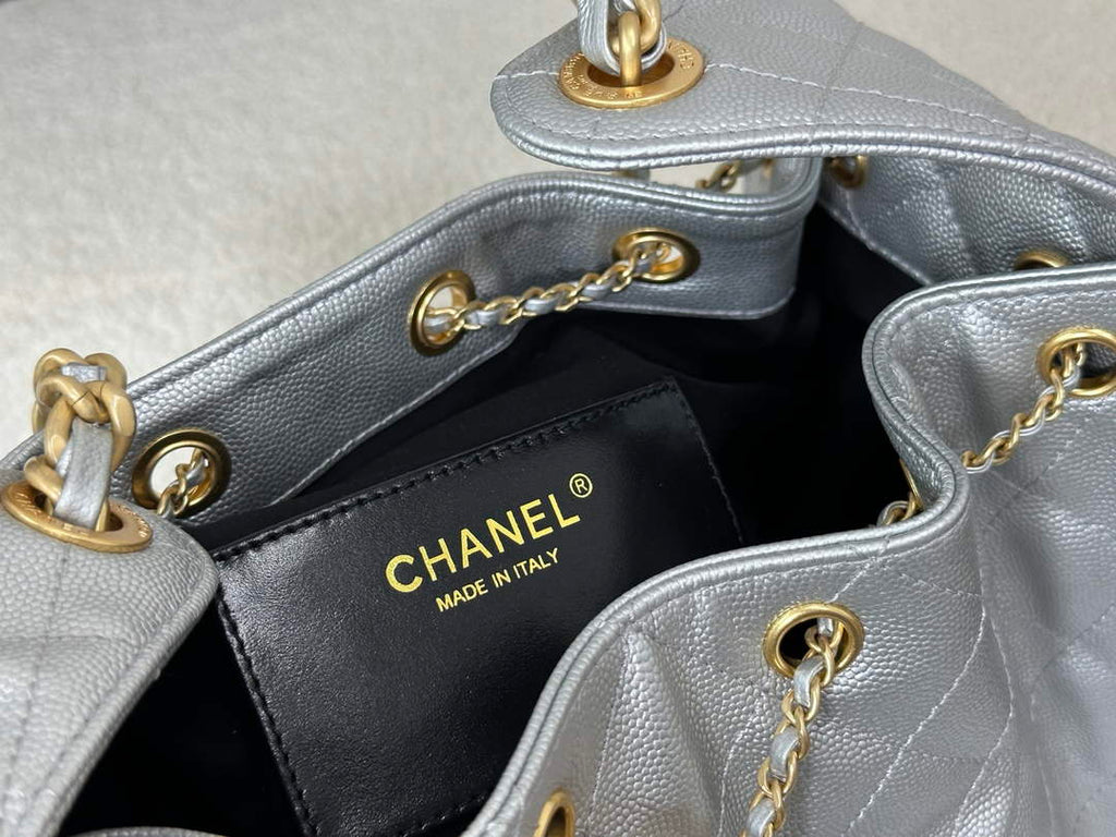 Chanel 25 small handbag, AS5293 Grained Calfskin Silver - Default Title - View 5