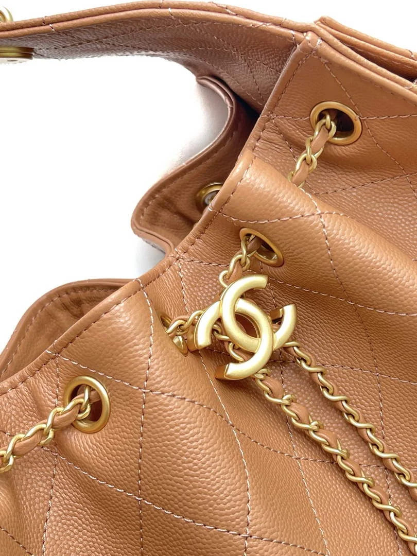 Chanel 25 small handbag, AS5293 Grained Calfskin Apricot - Default Title - View 5