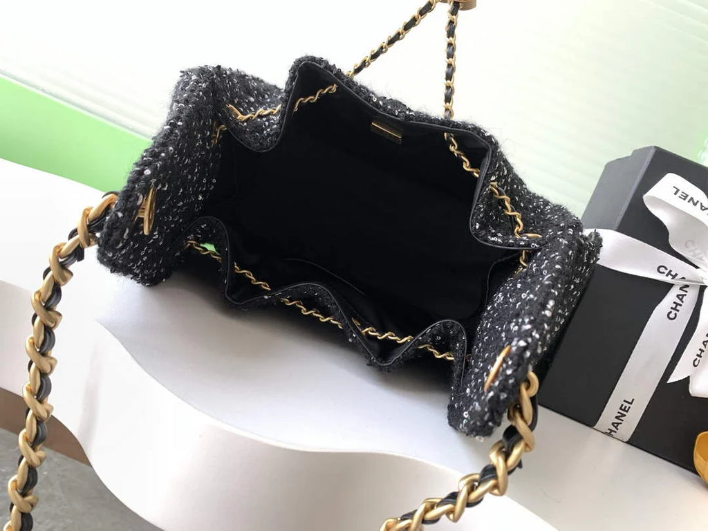 Chanel 25 small handbag, AS5293 Tweed Black - Default Title - View 8