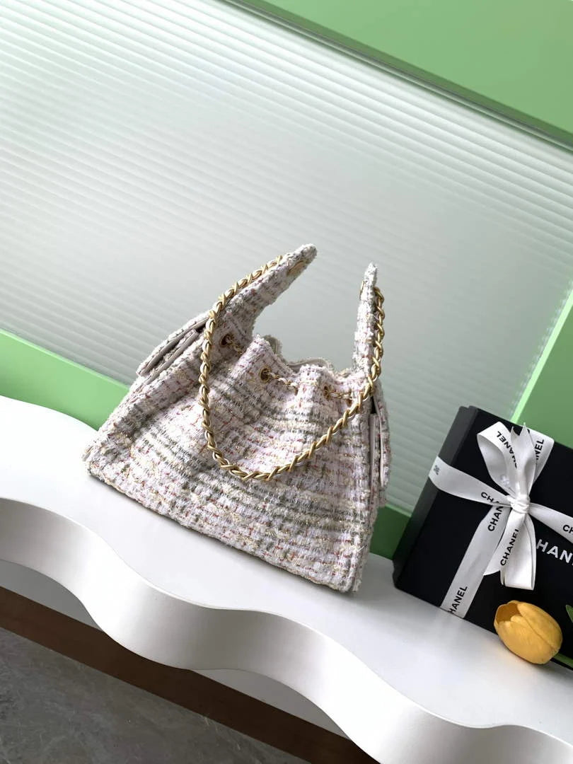 Chanel 25 small handbag, AS5293 Tweed White - Default Title - View 3