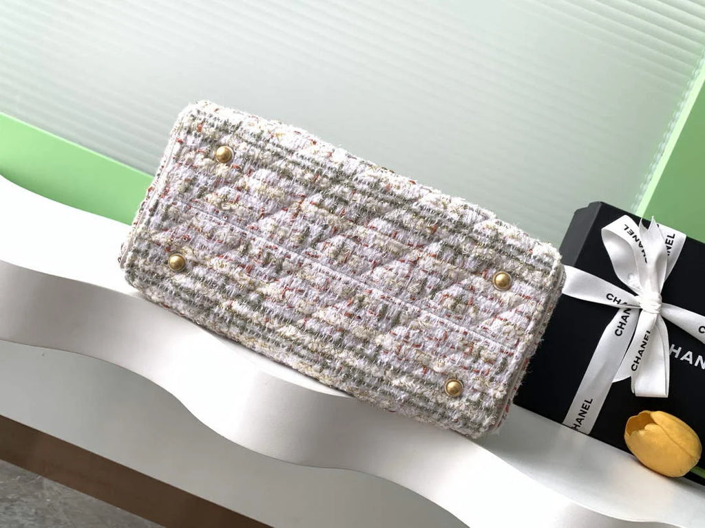 Chanel 25 small handbag, AS5293 Tweed White - Default Title - View 4