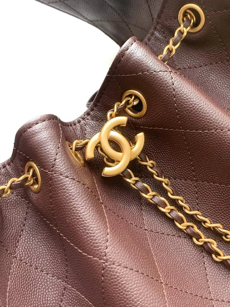 Chanel 25 small handbag, AS5293 Grained Calfskin Brown - Default Title - View 5