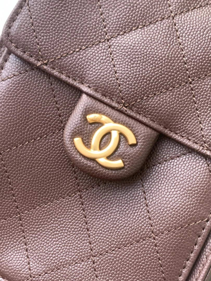 Chanel 25 small handbag, AS5293 Grained Calfskin Brown - Default Title - View 7
