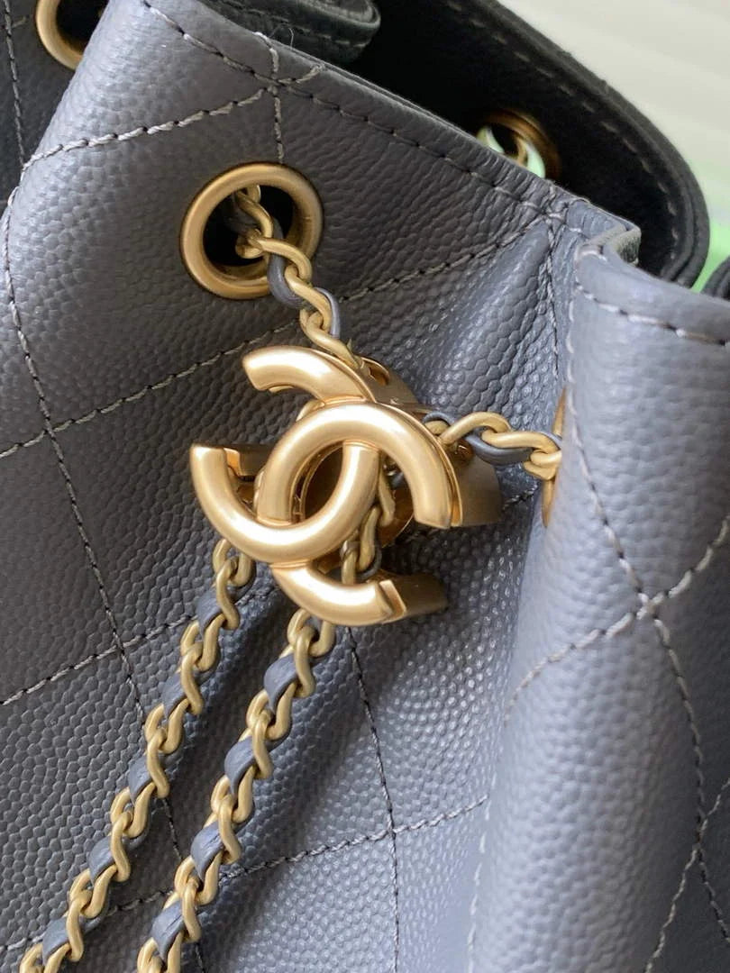 Chanel 25 small handbag, AS5293 Grained Calfskin Gray - Default Title - View 5