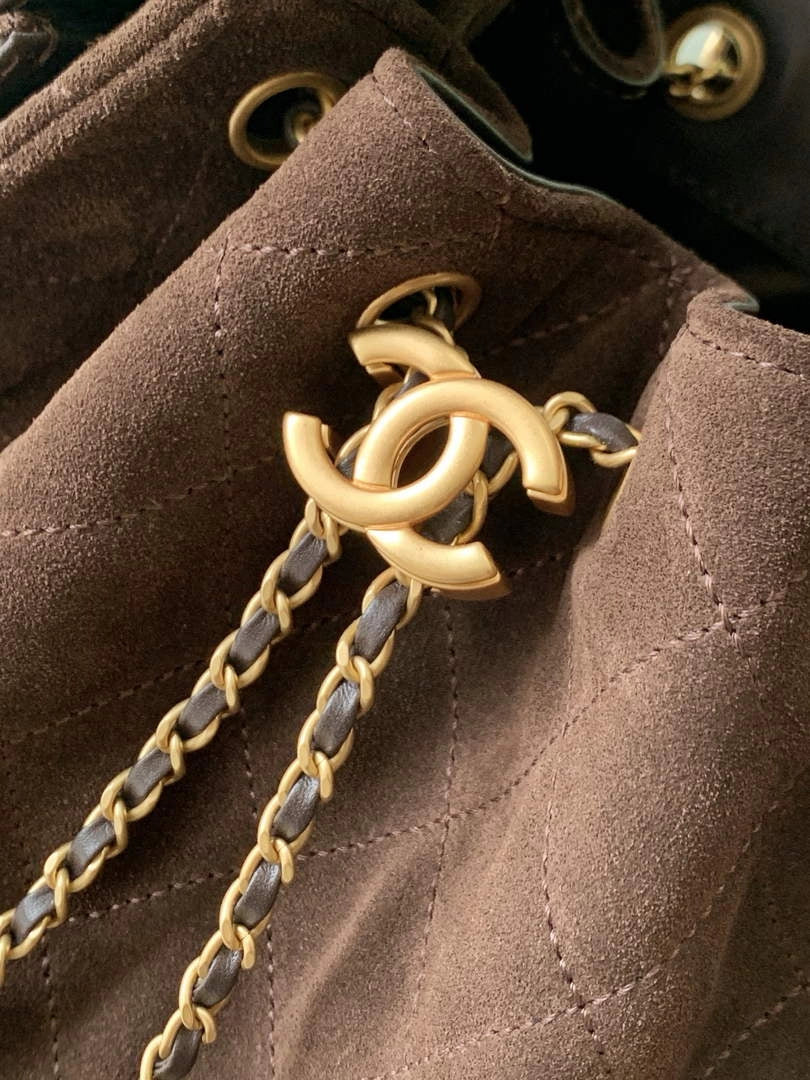Chanel 25 small handbag, AS5293 Suede Dark Brown - Default Title - View 5