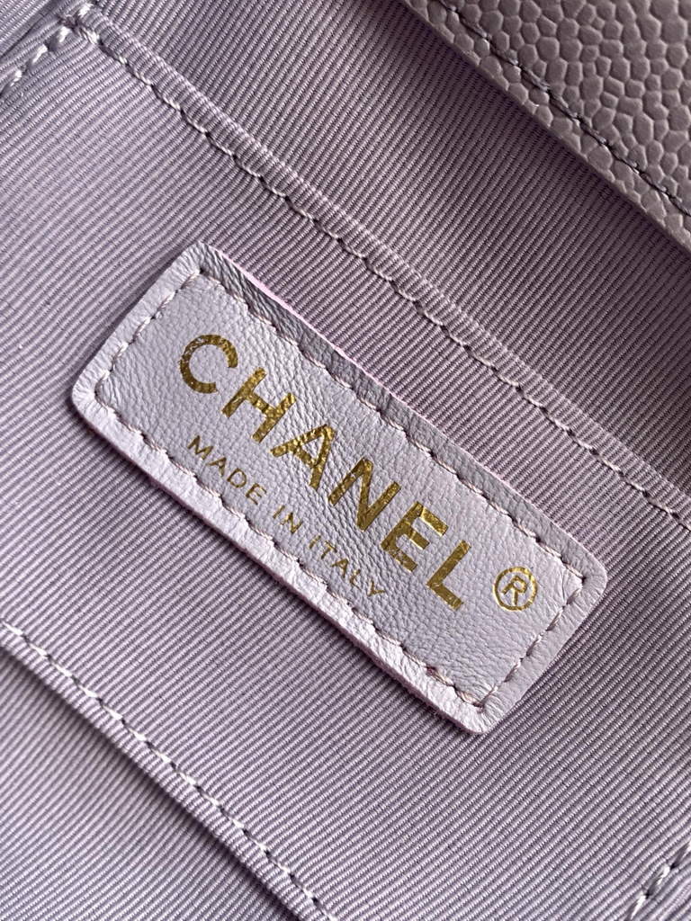 Chanel AS3787 Small backpack Grained shiny calfskin gold Purple