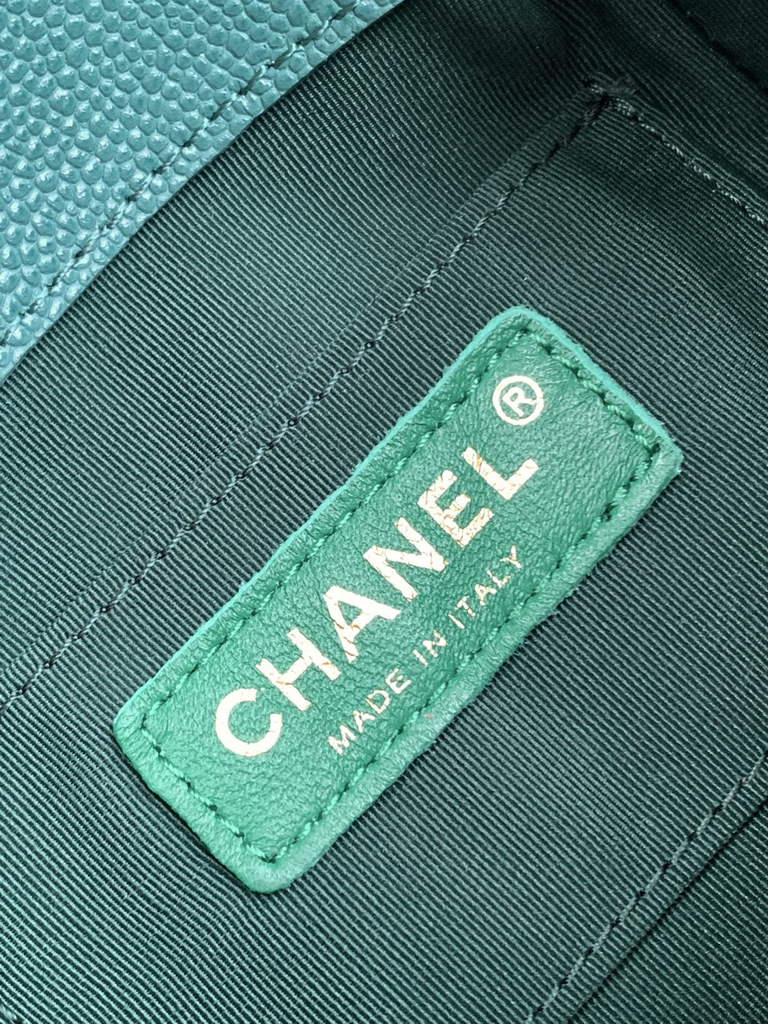 Chanel AS3787 Small backpack Grained shiny calfskin gold Green