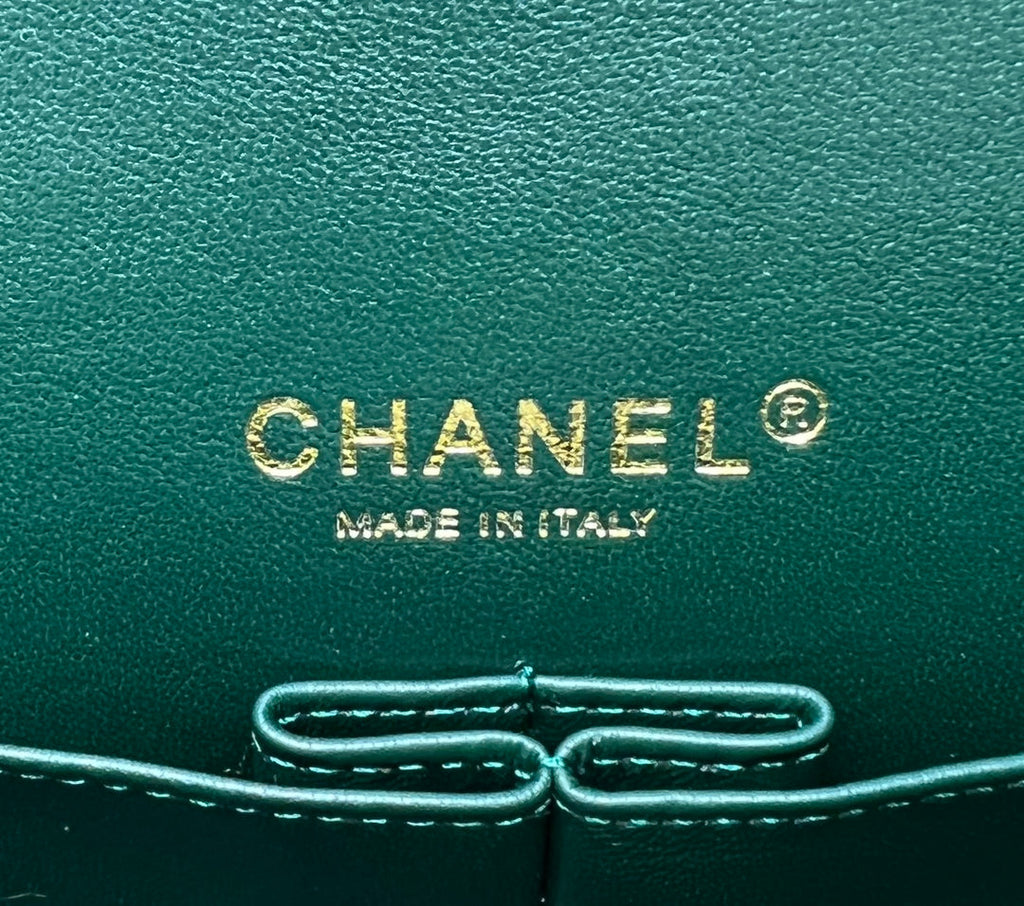 Chanel A01112 Classic Handbag Wool Tweed Gold-Tone Metal Brown Green - Default Title - View 8