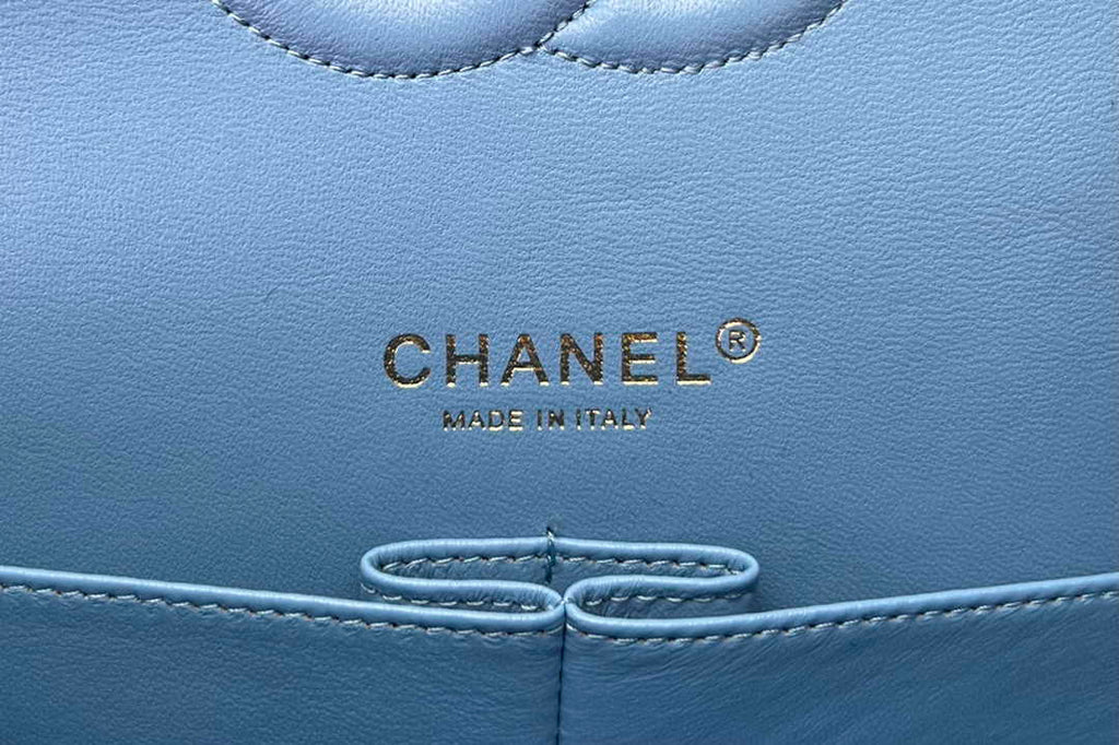 Chanel A01112 Classic Handbag Blue Wool Tweed Gold-Tone Metal - Default Title - View 8