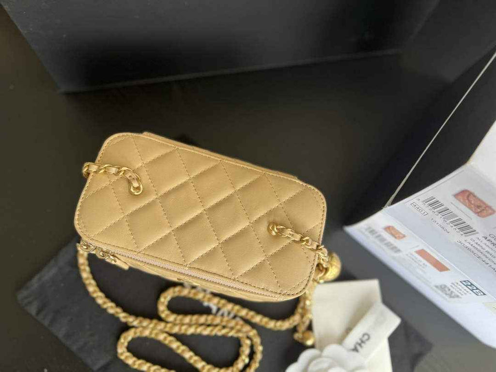 Chanel AP2303 Clutch With Chain in Lambskin Beige