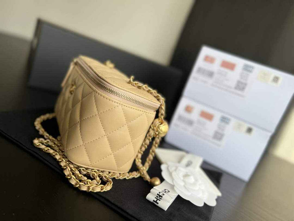 Chanel AP2303 Clutch With Chain in Lambskin Beige
