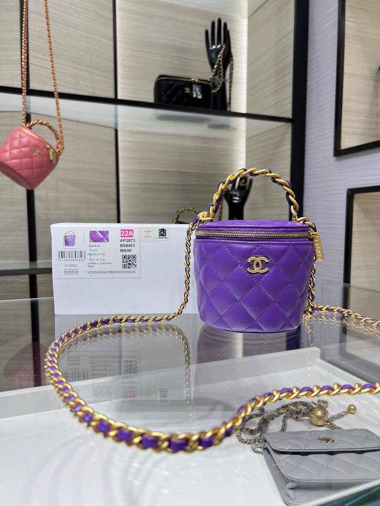 Chanel Ap2873 Vanity with Chain Patent calfskin Purple