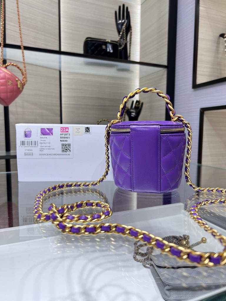 Chanel Ap2873 Vanity with Chain Patent calfskin Purple