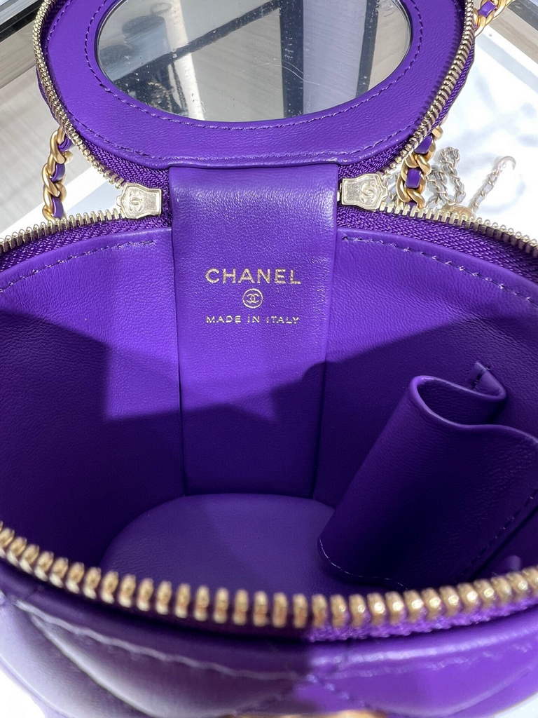 Chanel Ap2873 Vanity with Chain Patent calfskin Purple