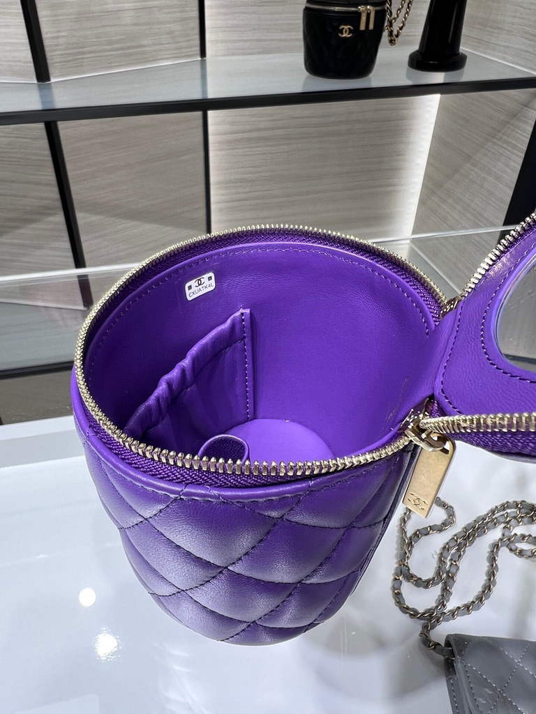 Chanel Ap2873 Vanity with Chain Patent calfskin Purple