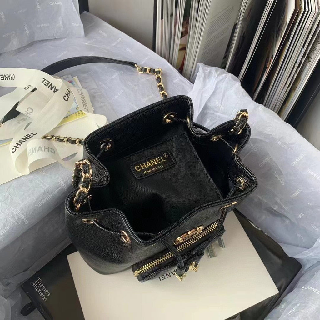 Chanel AS2318 Backpack Always Miss Him Calfskin in Black