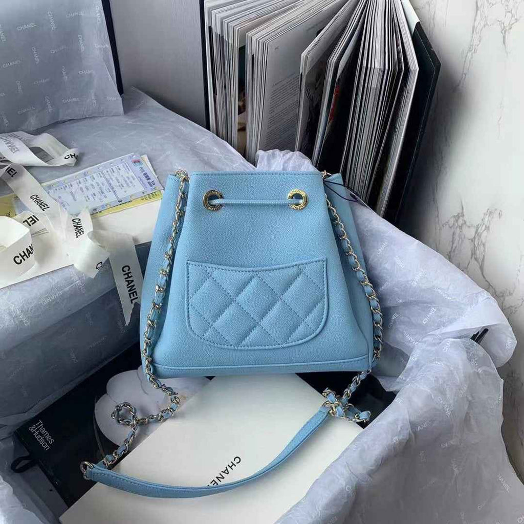 Chanel AS2318 Backpack Always Miss Him Calfskin in Blue