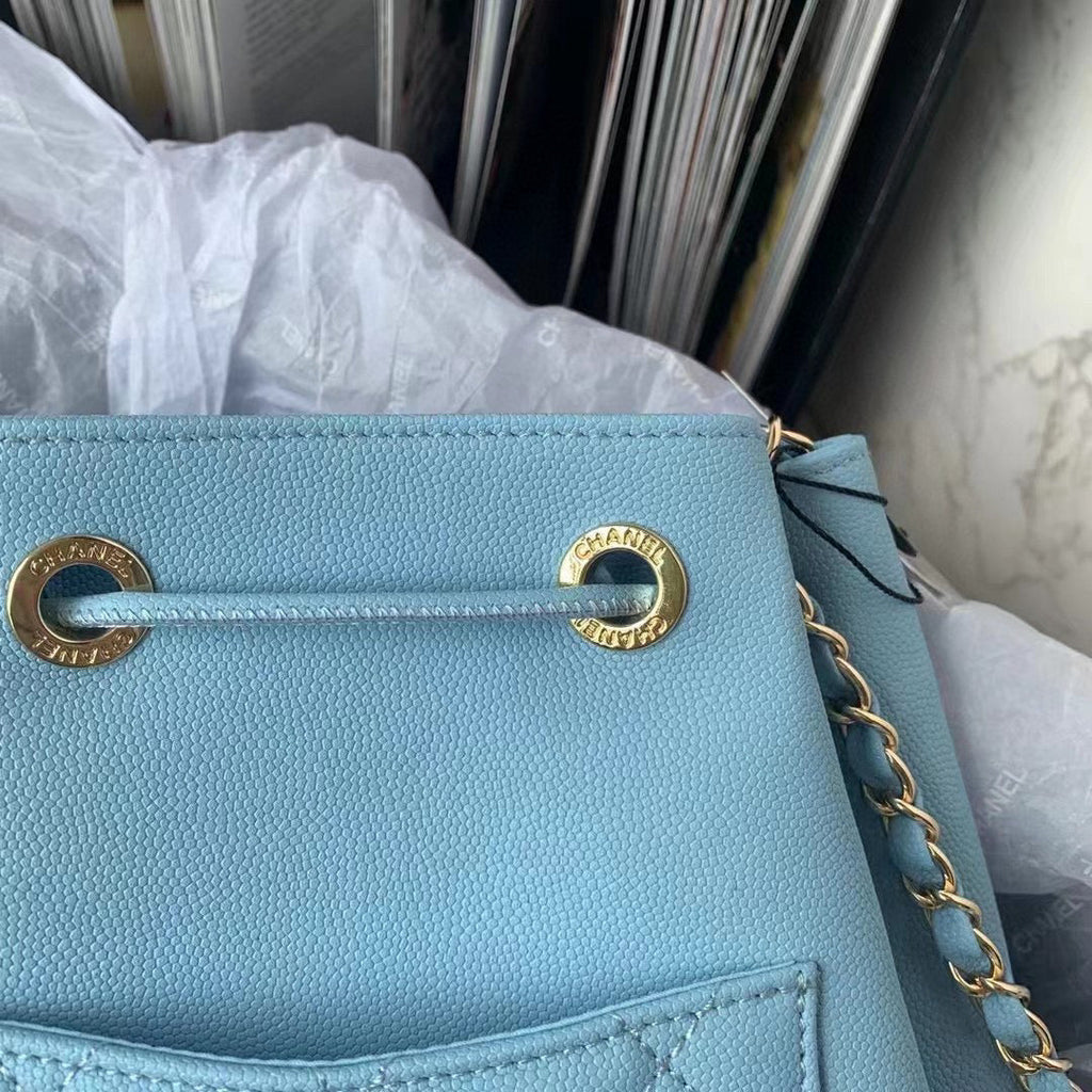 Chanel AS2318 Backpack Always Miss Him Calfskin in Blue