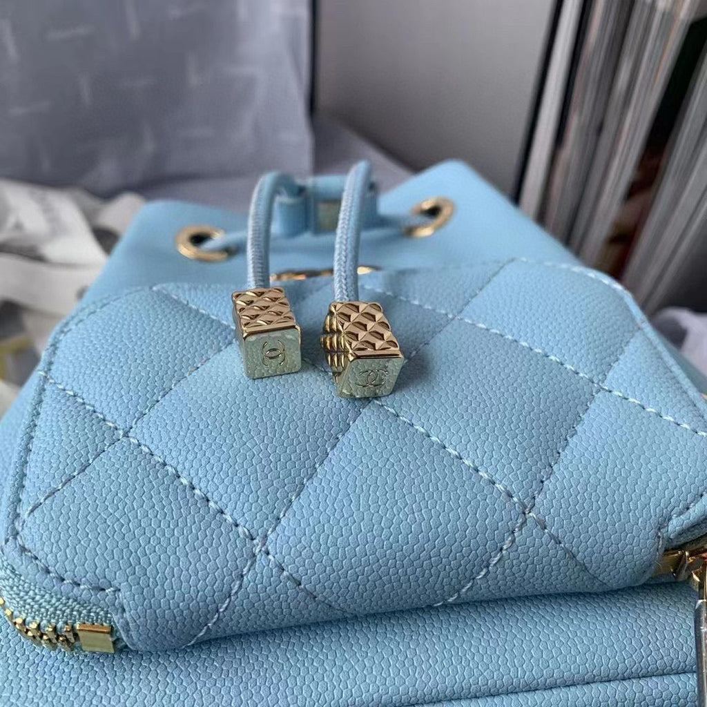 Chanel AS2318 Backpack Always Miss Him Calfskin in Blue
