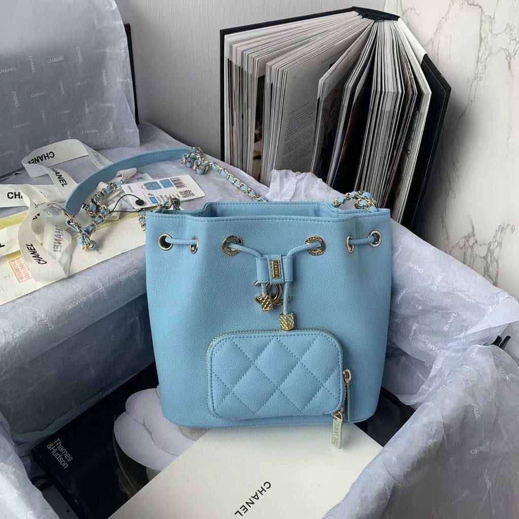Chanel AS2318 Backpack Always Miss Him Calfskin in Blue