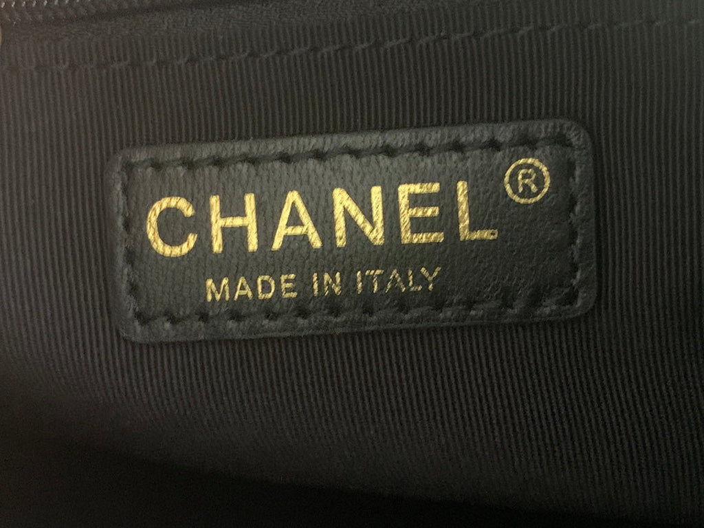 Chanel AS3034 Quilted Caviar Leather Mini Bowler Bag Black