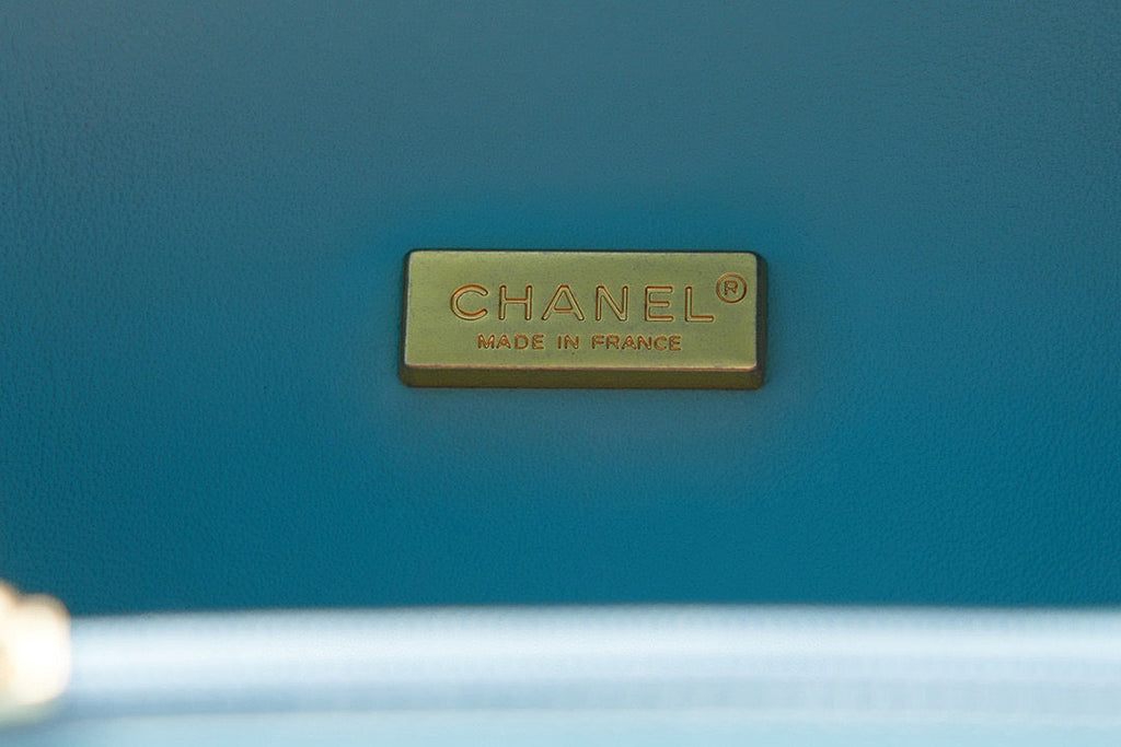 Chanel AS3066 Small Vanity Case Lambskin gold-tone metal Blue