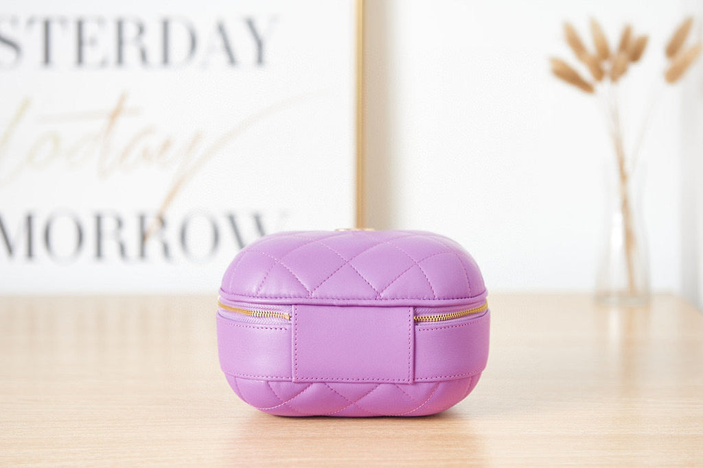 Chanel AS3066 Small Vanity Case Lambskin gold-tone metal Purple