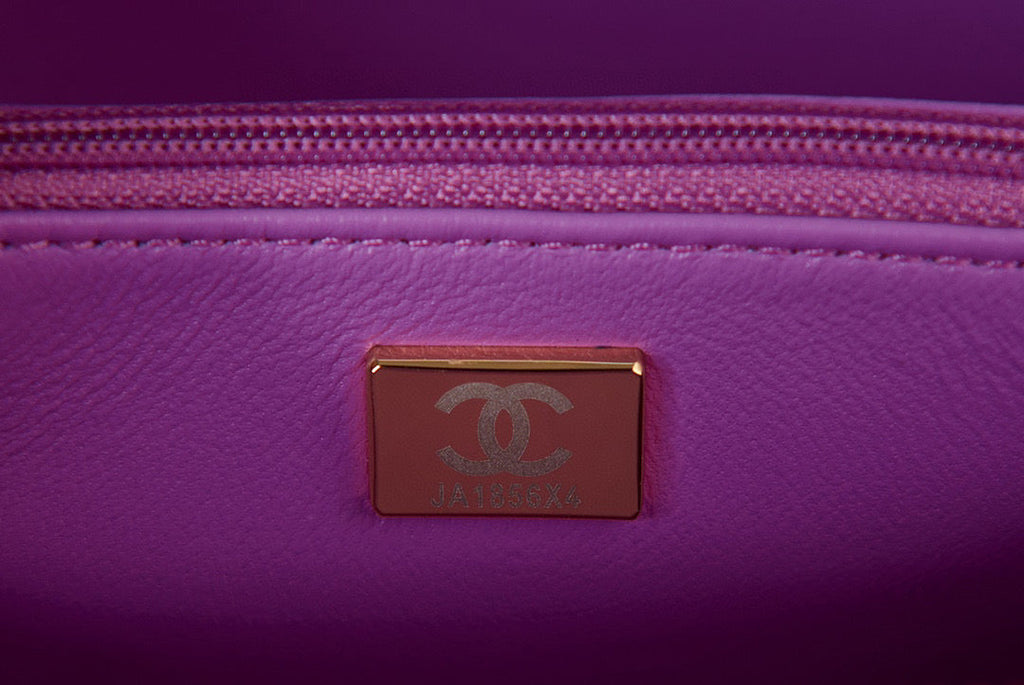 Chanel AS3066 Small Vanity Case Lambskin gold-tone metal Purple
