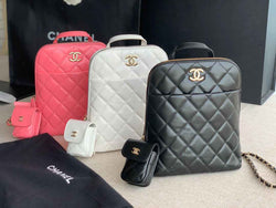 Chanel AS3332 CC Rucksack Backpack Calfskin leather Black
