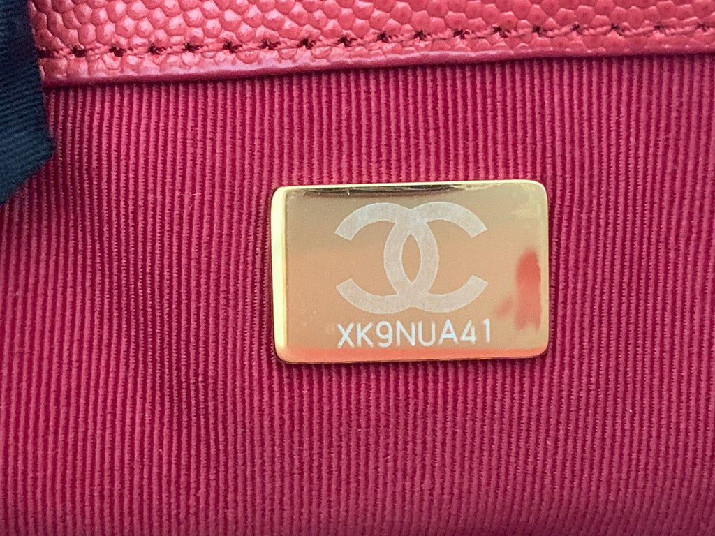 Chanel AS3369 Small Flap Bag Shiny Calfskin Gold-Tone Metal Red