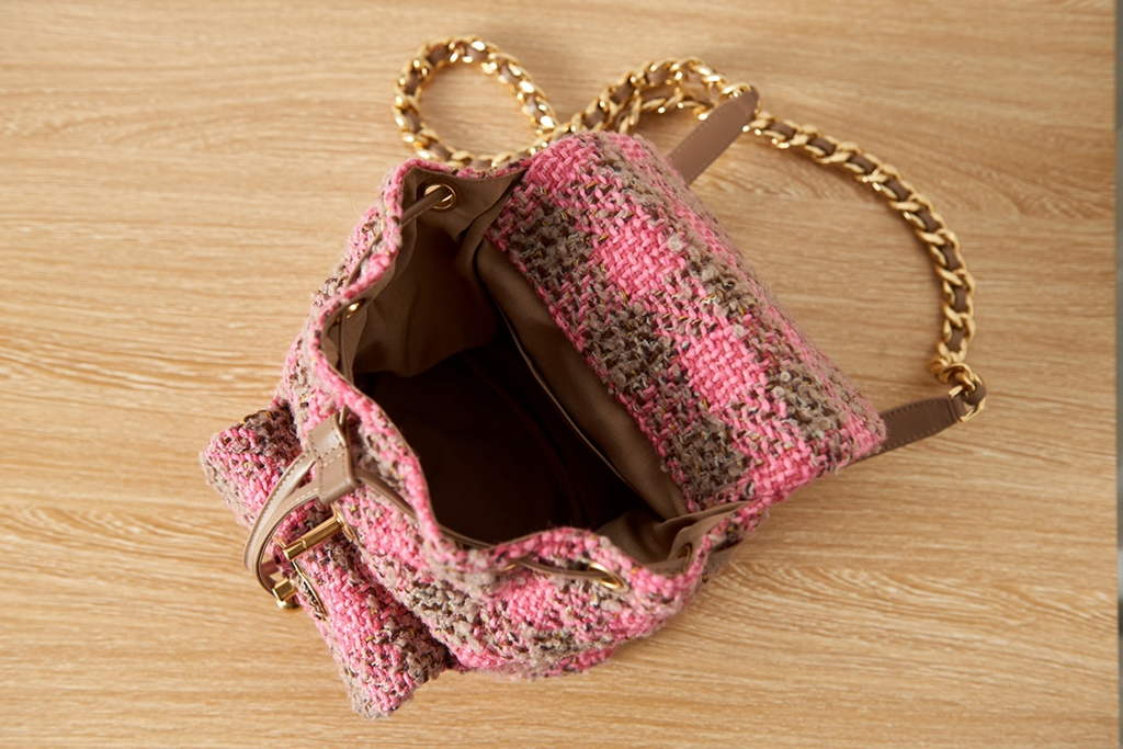 Chanel AS3615 Backpacks Wool tweed gold-tone metal Multicolor