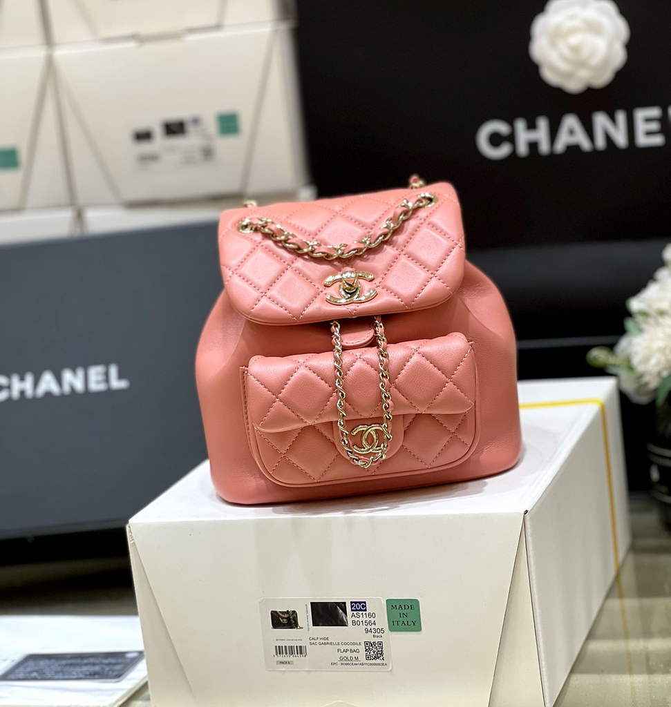 Chanel AS3787 Small Backpack Calfskin Gold-Tone Pink