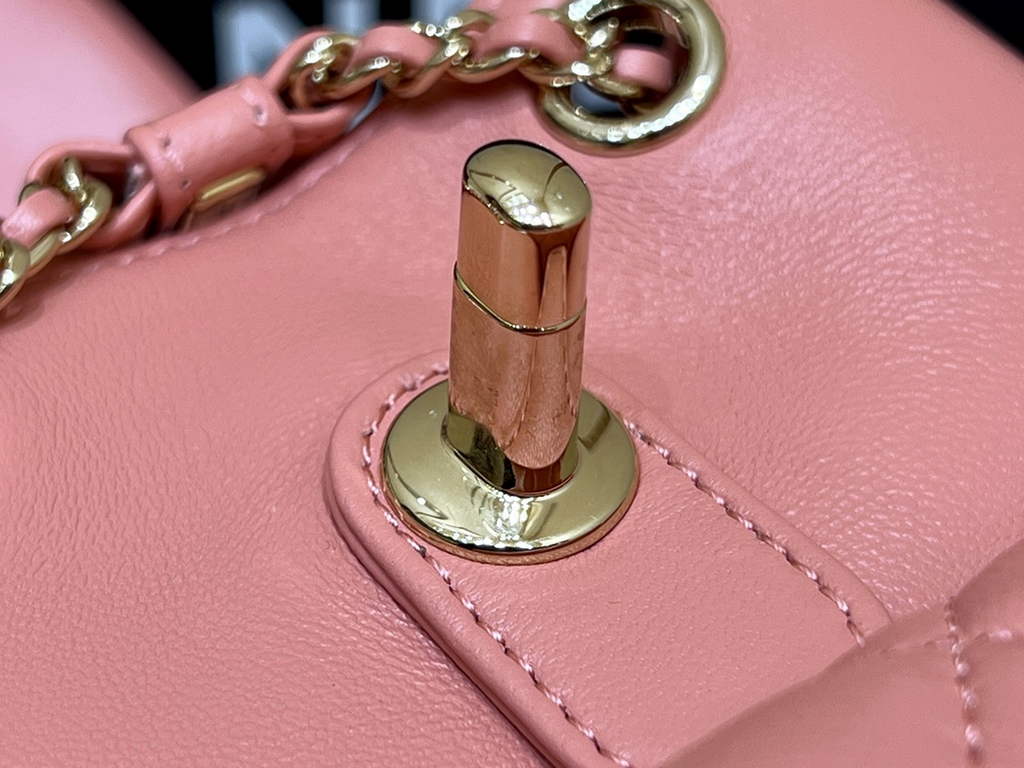 Chanel AS3787 Small Backpack Calfskin Gold-Tone Pink