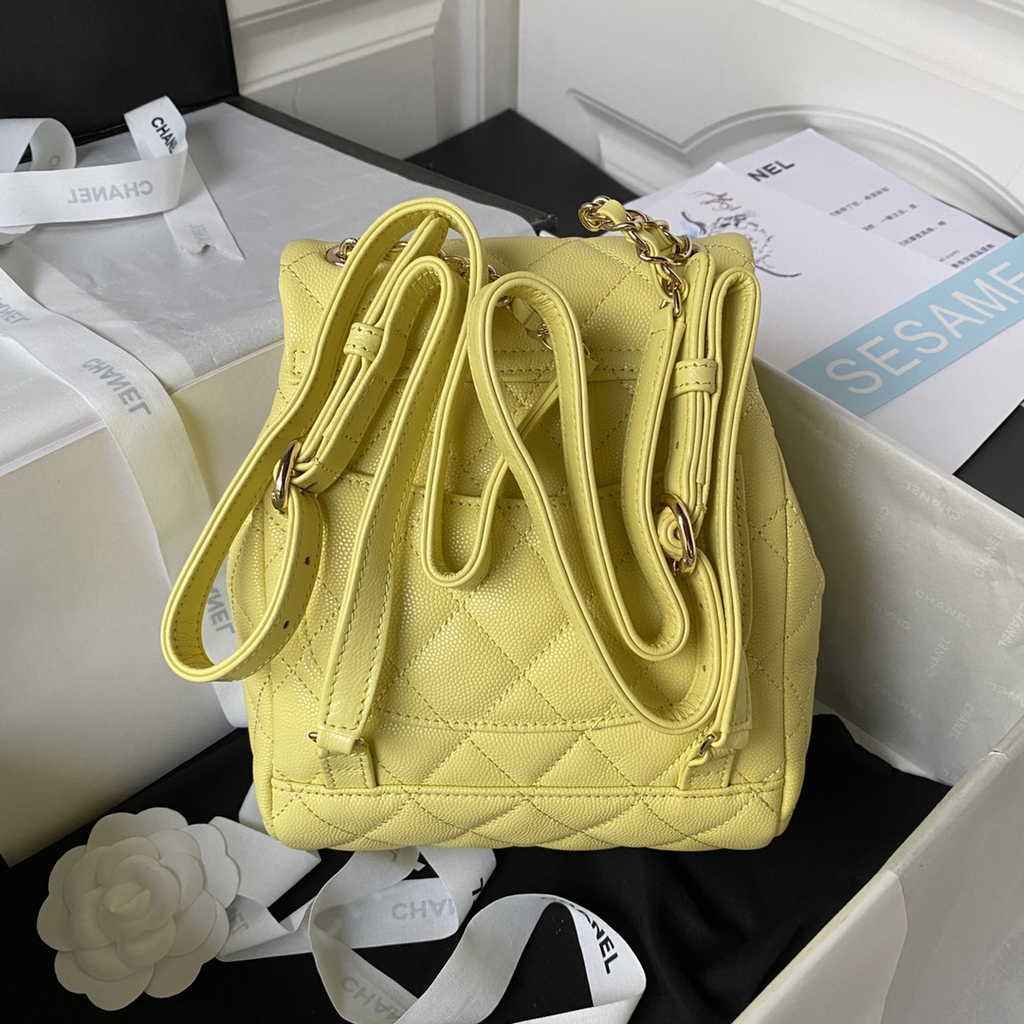 Chanel AS4058 Backpack Calfskin Gold-Tone Yellow
