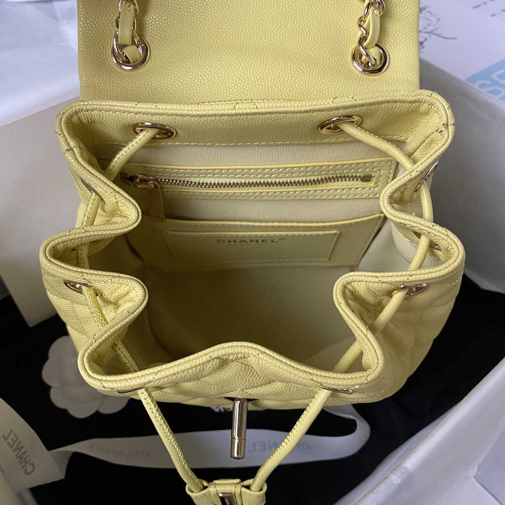 Chanel AS4058 Backpack Calfskin Gold-Tone Yellow