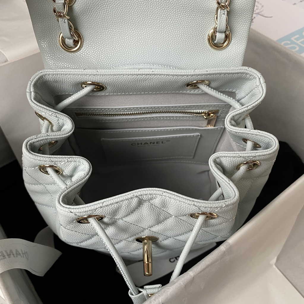 Chanel AS4058 Backpack Calfskin Gold-Tone Gray