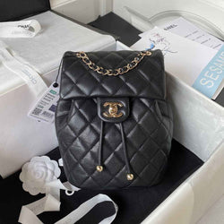 Chanel AS4058 Backpack Calfskin Gold-Tone Black