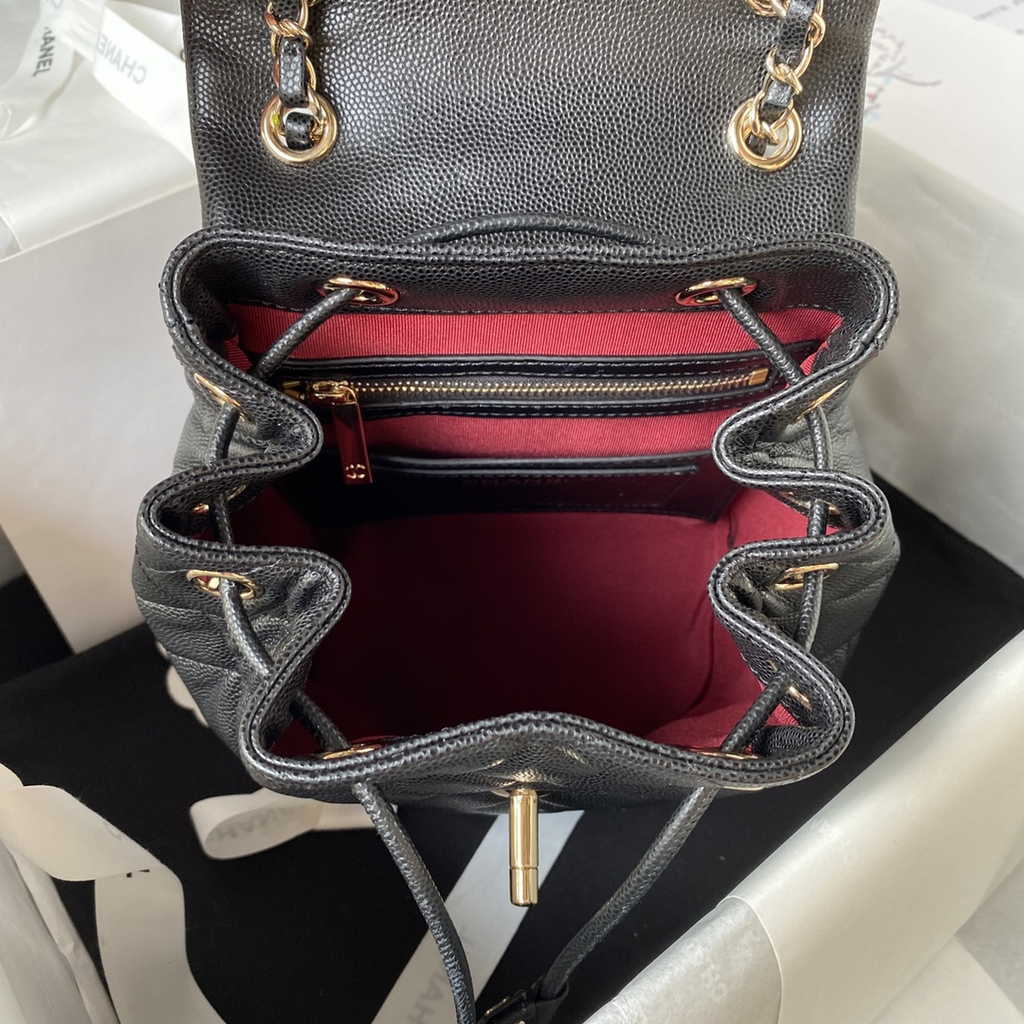 Chanel AS4058 Backpack Calfskin Gold-Tone Black