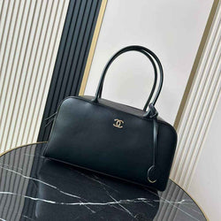 Chanel AS6211 Large Bowling Bag Calfskin Leather Black - Default Title - View 1