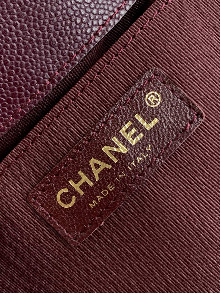 Chanel backpack Grained shiny calfskin AS3860 gold wine red